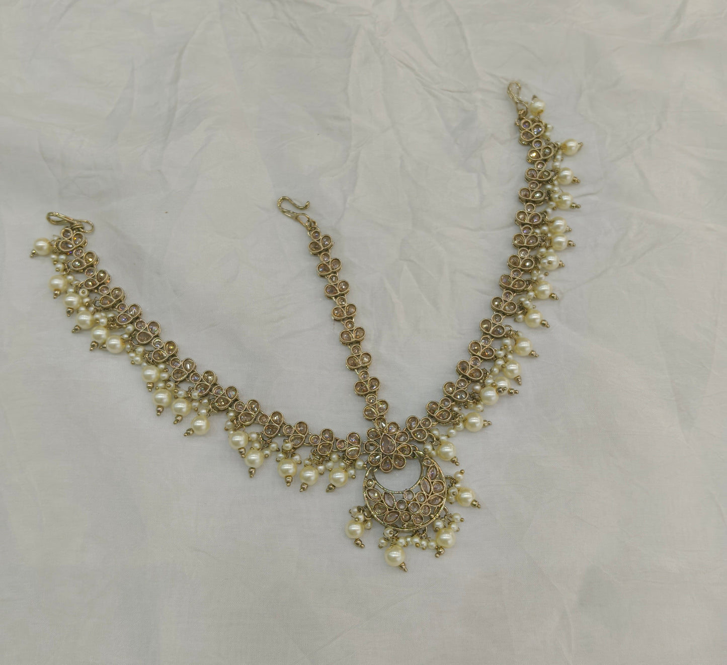Indian Antique Headpiece Matha Patti Head piece sheesh fool/Bollywood Head Piece Tikka Hair chain/ Indian Head Jewellery (Copy)