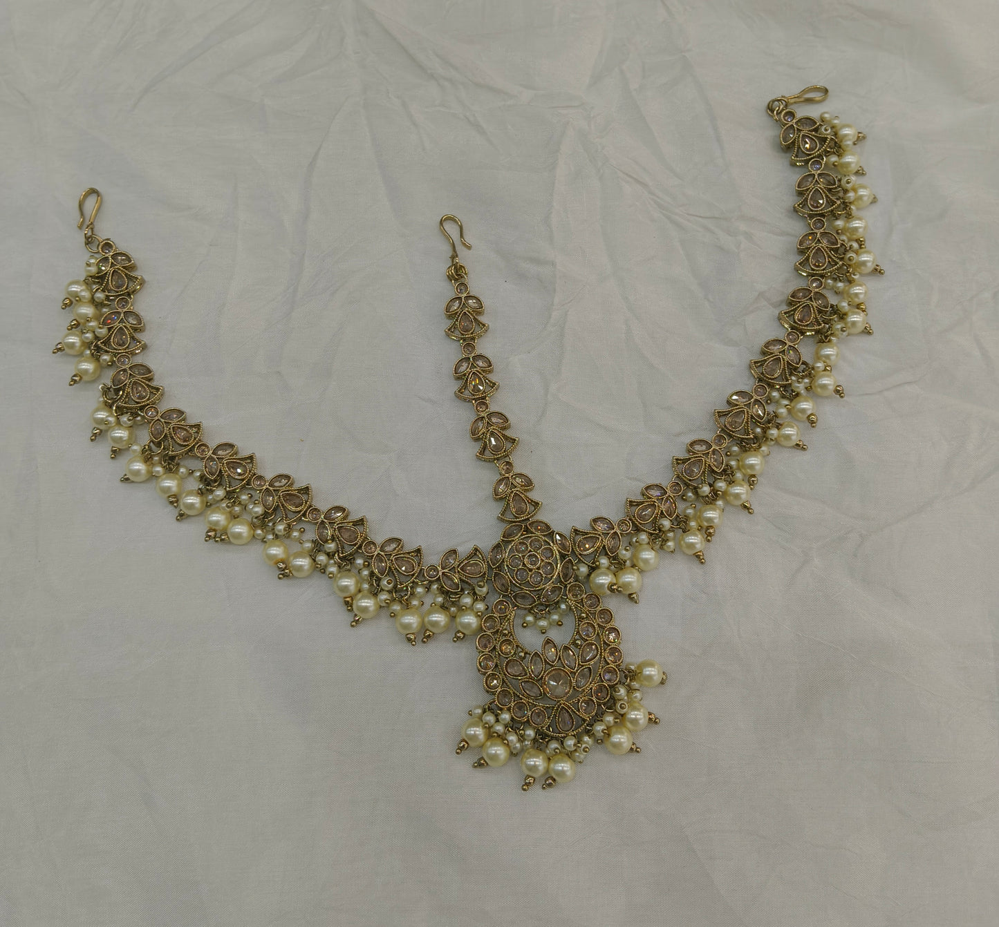 Indian Antique Headpiece Matha Patti Head piece sheesh fool/Bollywood Head Piece Tikka Hair chain/ Indian Head Jewellery (Copy)