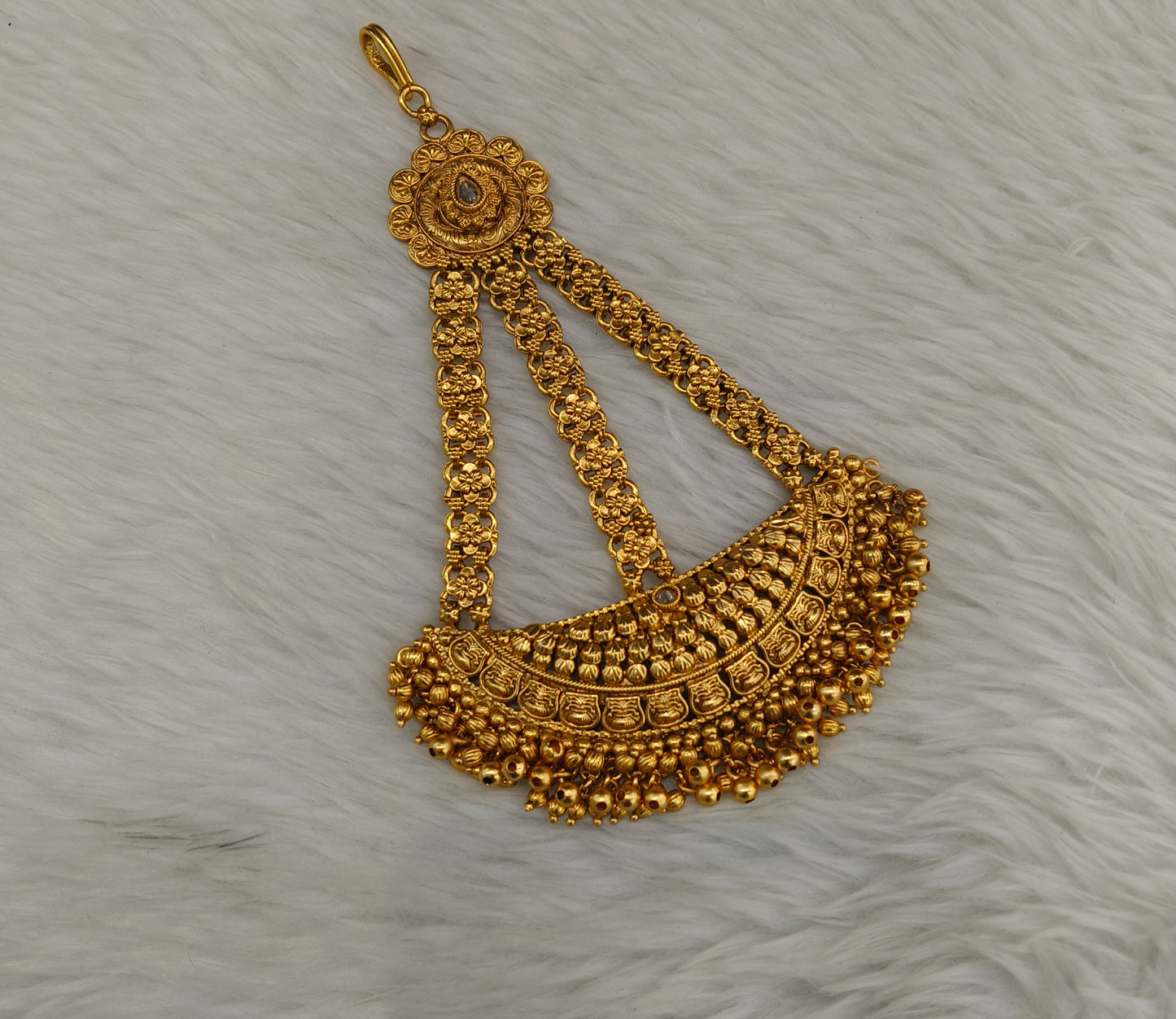 Gold Jhumar Headpassa Bridal Passa/Pakistani side Headpiece