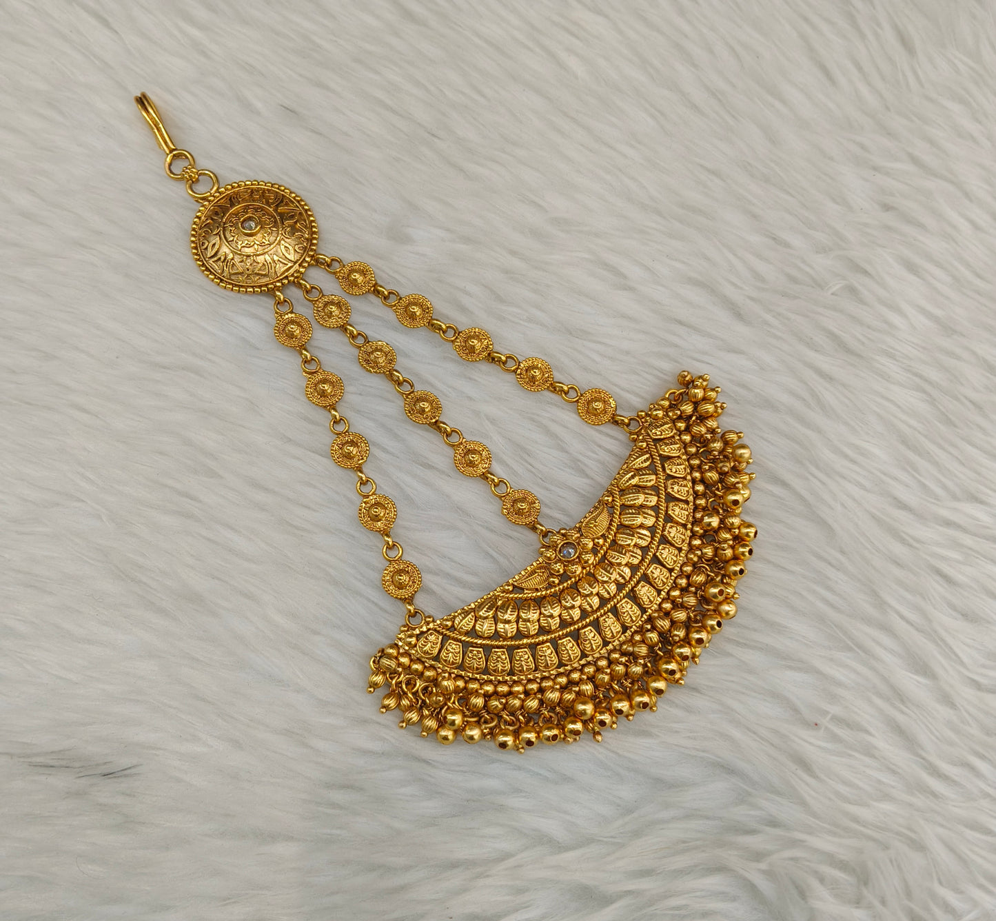 Gold Jhumar Headpassa Bridal Passa/Pakistani side Headpiece