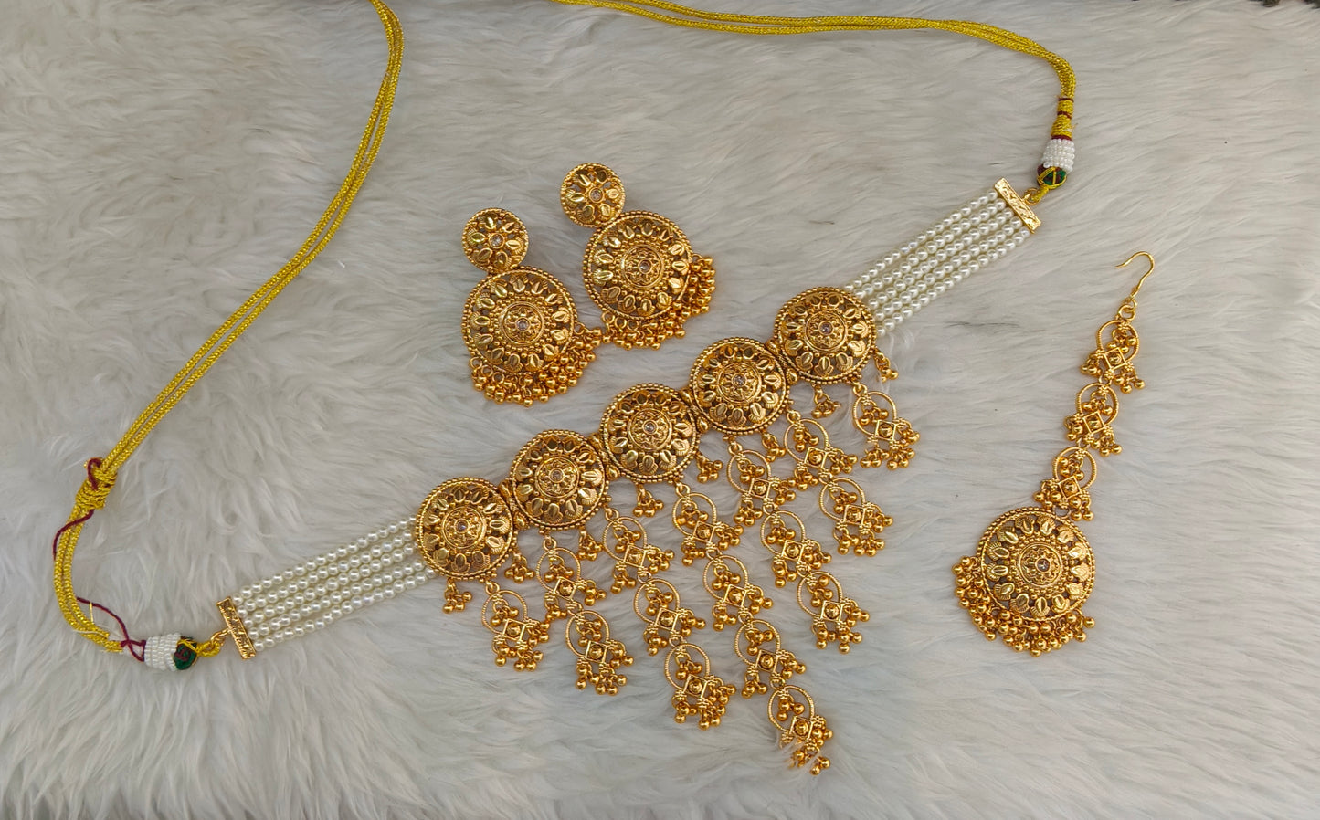 Gold Polki Waterfall Kundan choker set/ Gold choker Joe set