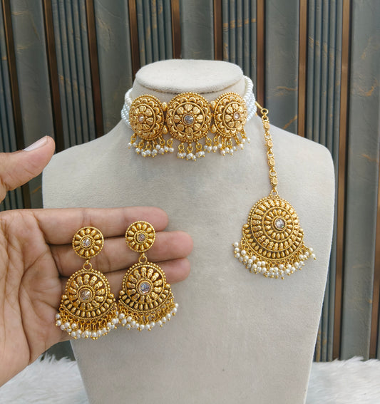 Gold Polki Kundan choker set/ Gold choker Kripa set