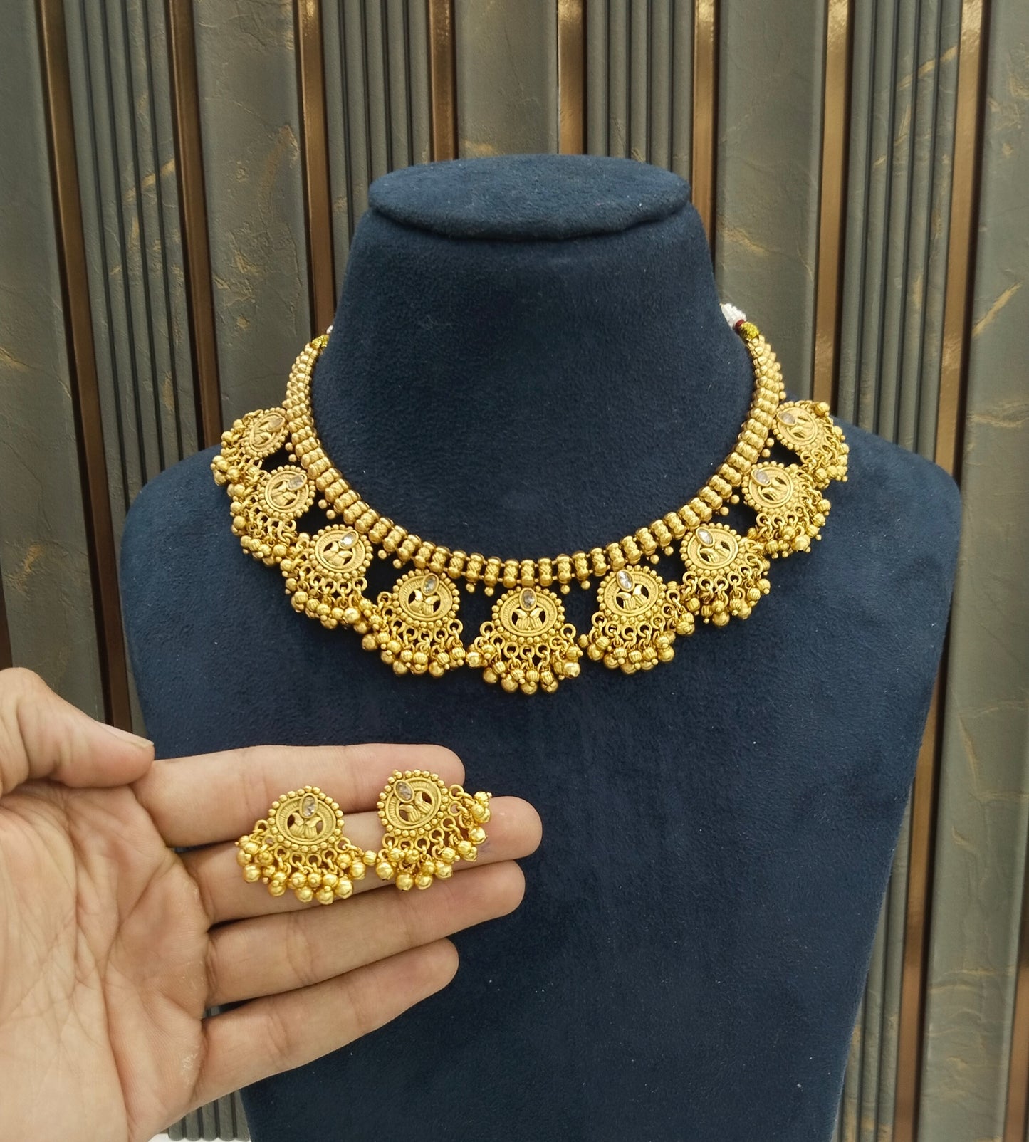 Gold Polki Necklace Jewellery Lucy Set