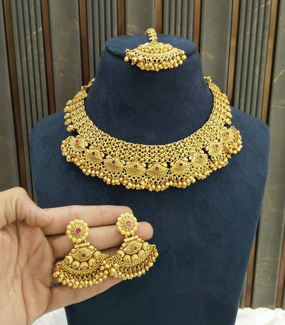 Gold Polki Ruby Necklace Jewellery Lucy Set