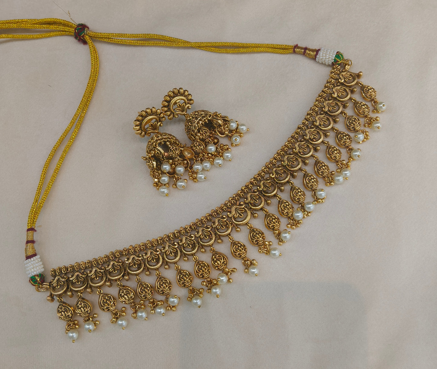 Gold polki Choker set Indian Elle Jewellery