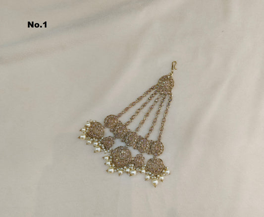 Antique Gold Jhumar Headpassa Mio Pakistani side Headpiece