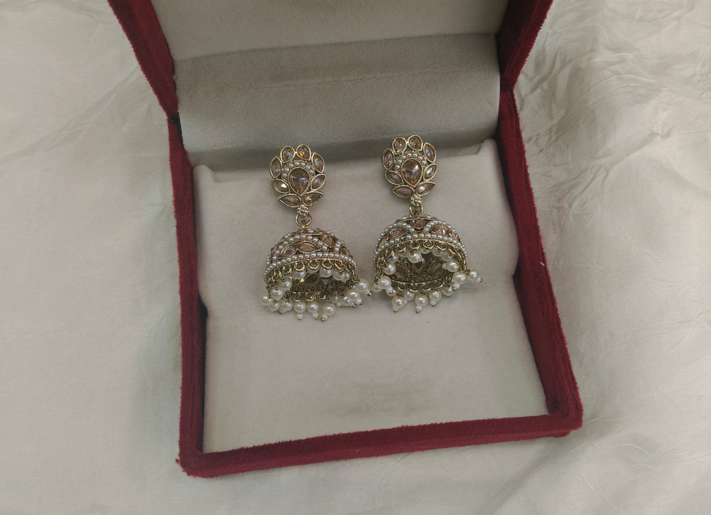 Antique Gold Bollywood Ren Indian Earrings