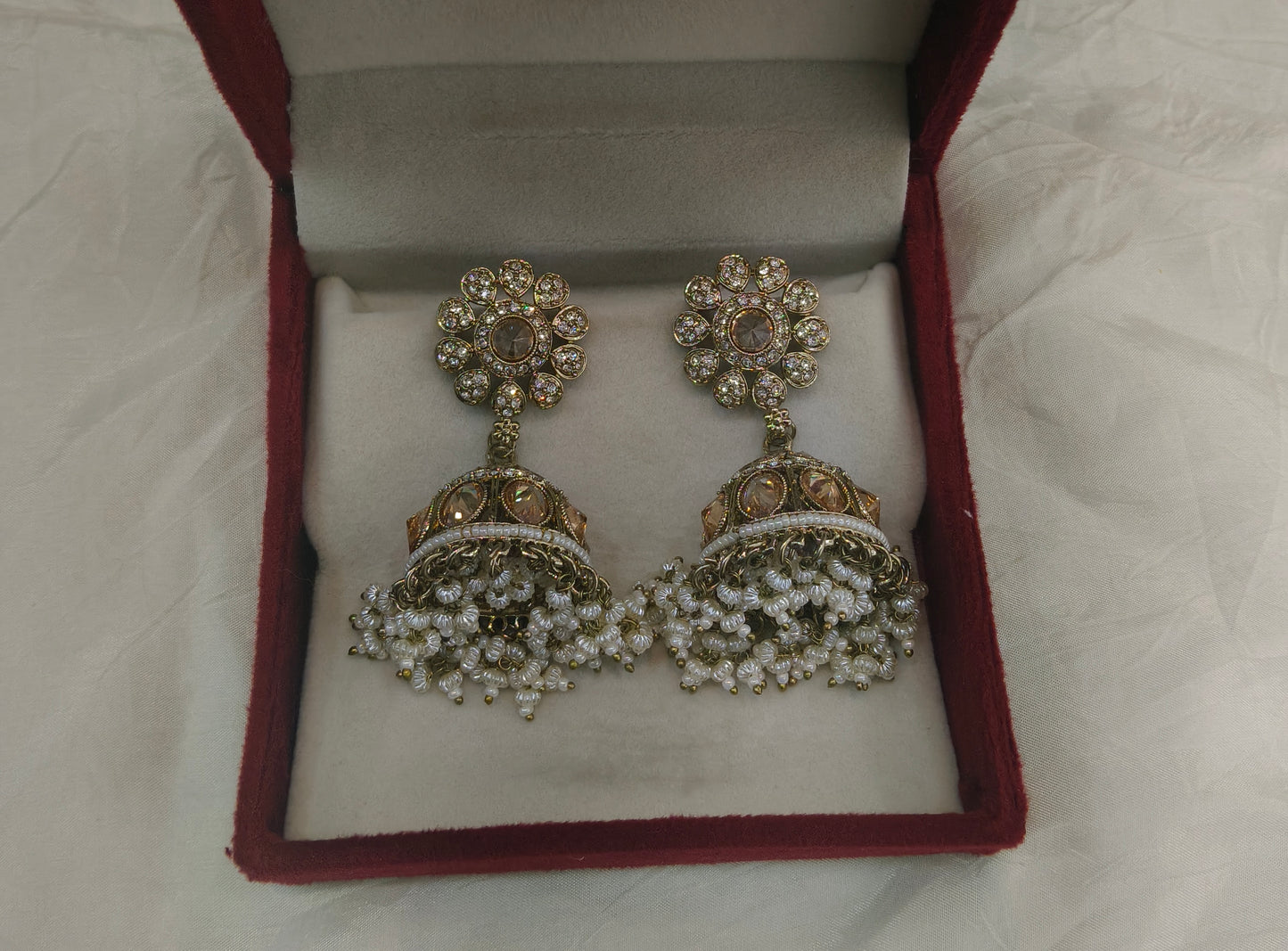 Antique Gold Bollywood Rin Indian Earrings