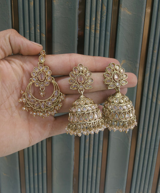 Antique Gold Bollywood Sen Indian Earrings