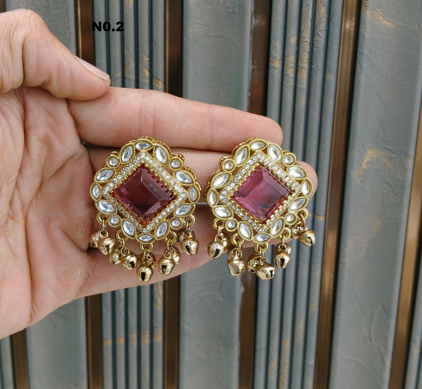 Antique Gold Bollywood Rini Indian Earrings