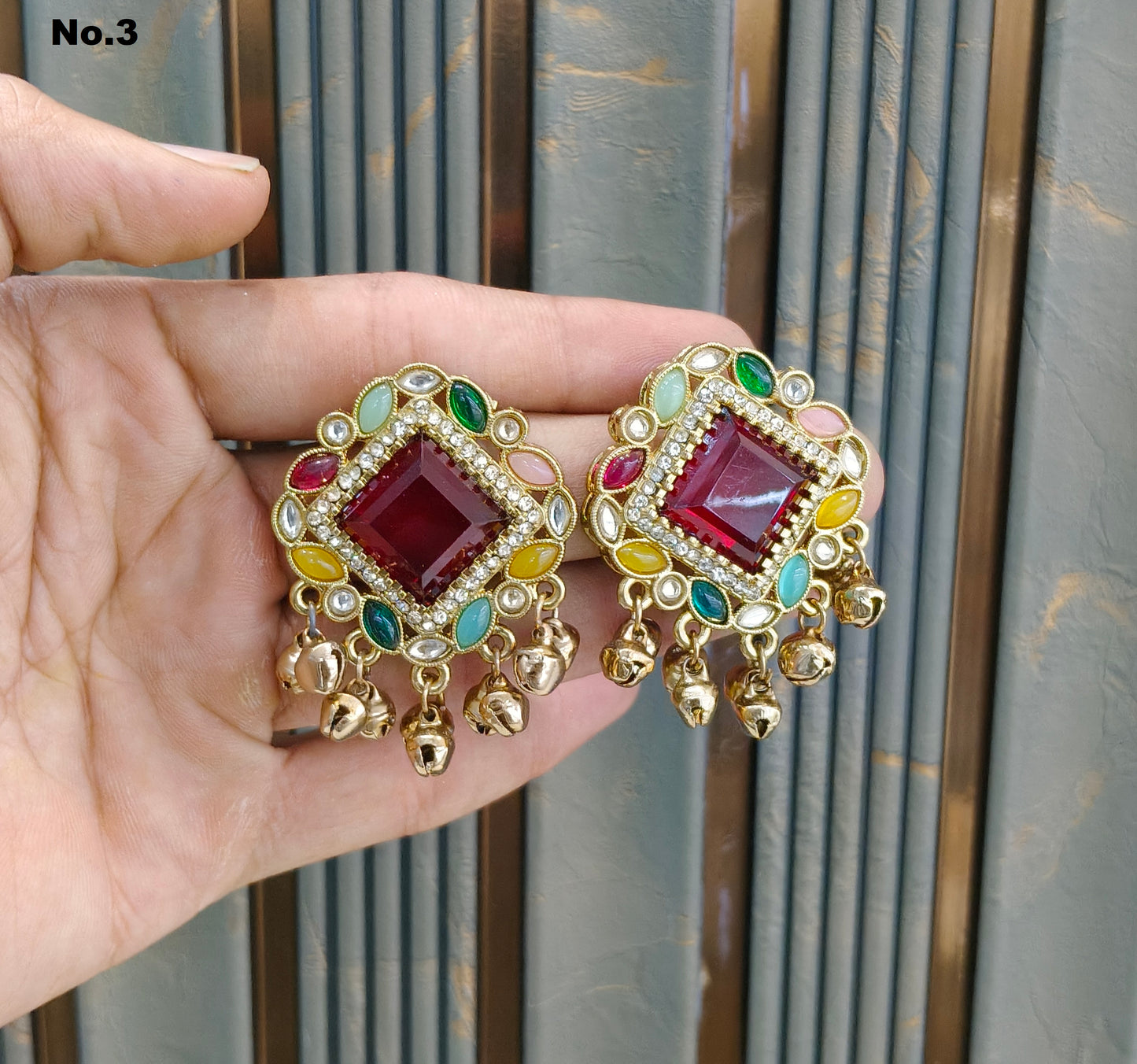 Antique Gold Bollywood Rini Indian Earrings