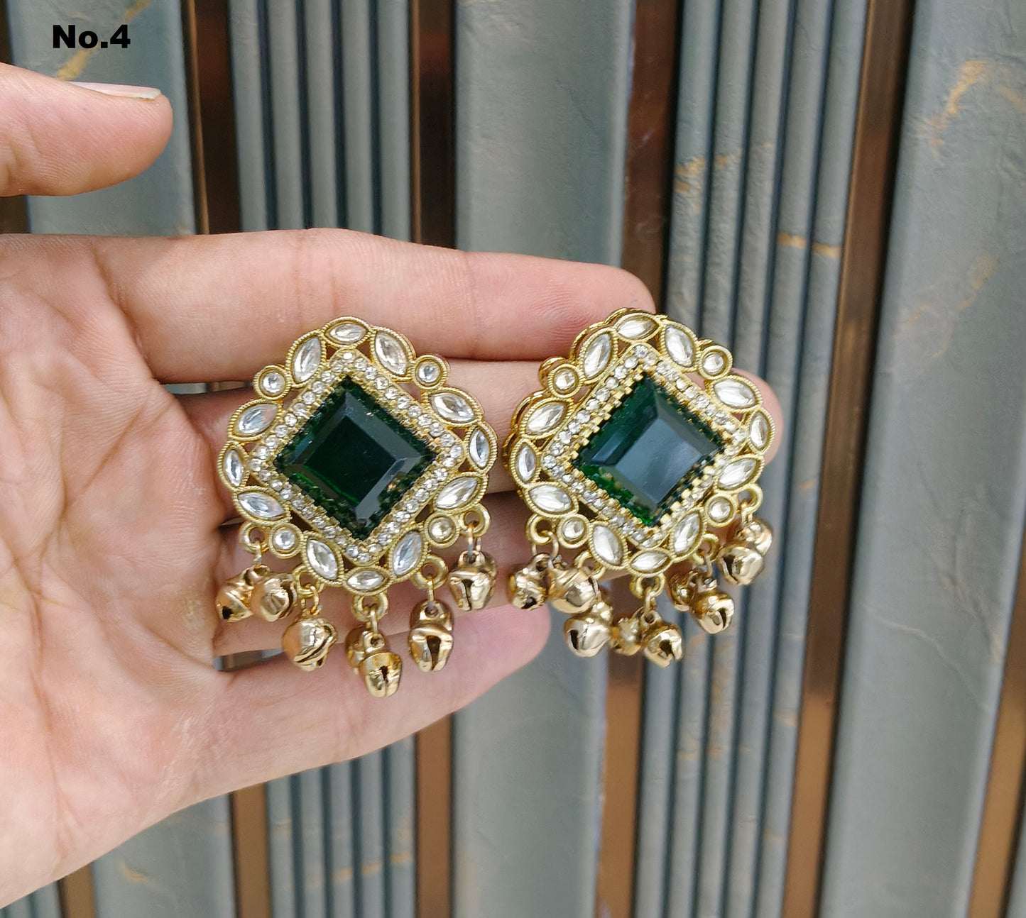 Antique Gold Bollywood Rini Indian Earrings
