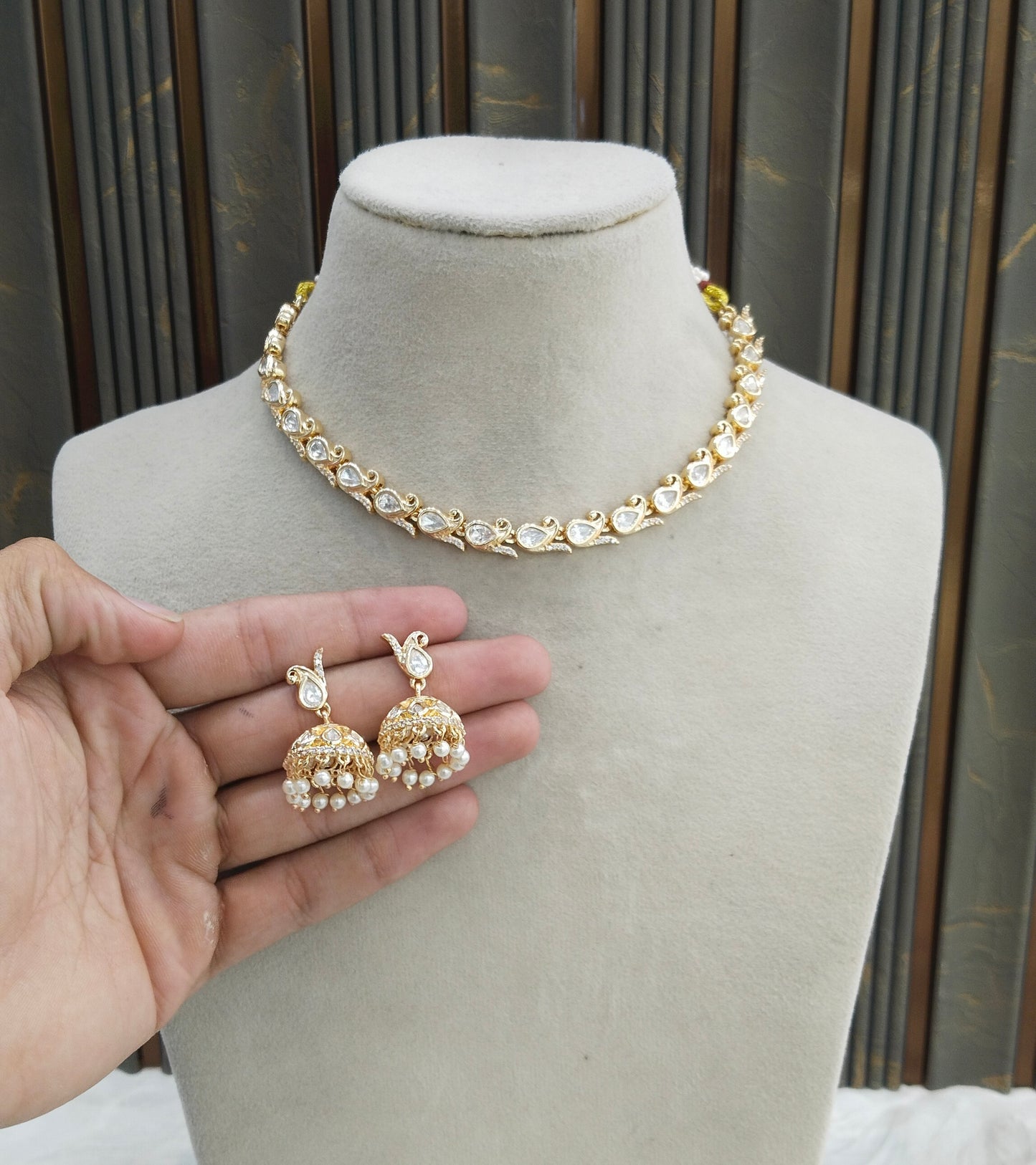 Gold polki Kundan Necklace set/ Gold Necklace Talia sets