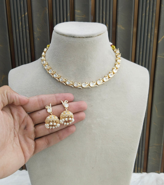 Gold polki Kundan Necklace set/ Gold Necklace Talia sets