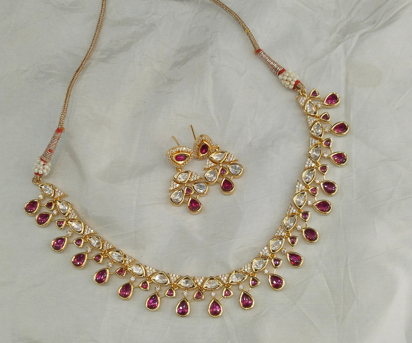 Gold polki Majenta Kundan Necklace set/ Gold Necklace Juno sets
