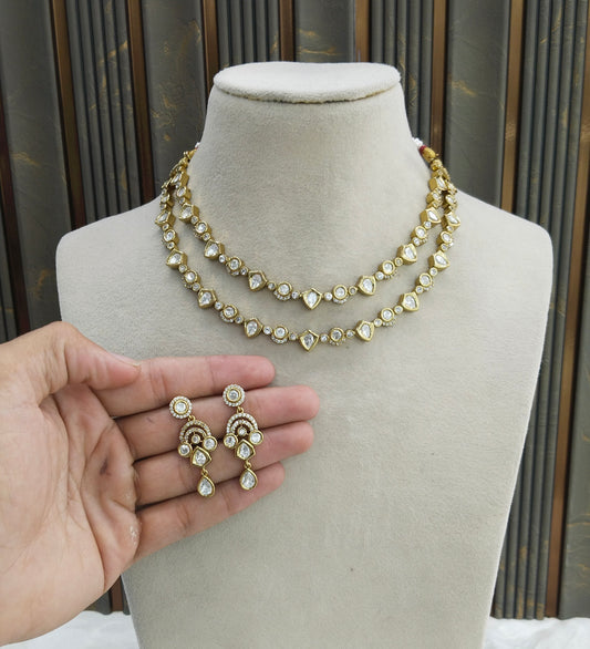 Antique Kundan Necklace Indian Jewelry Juna Set