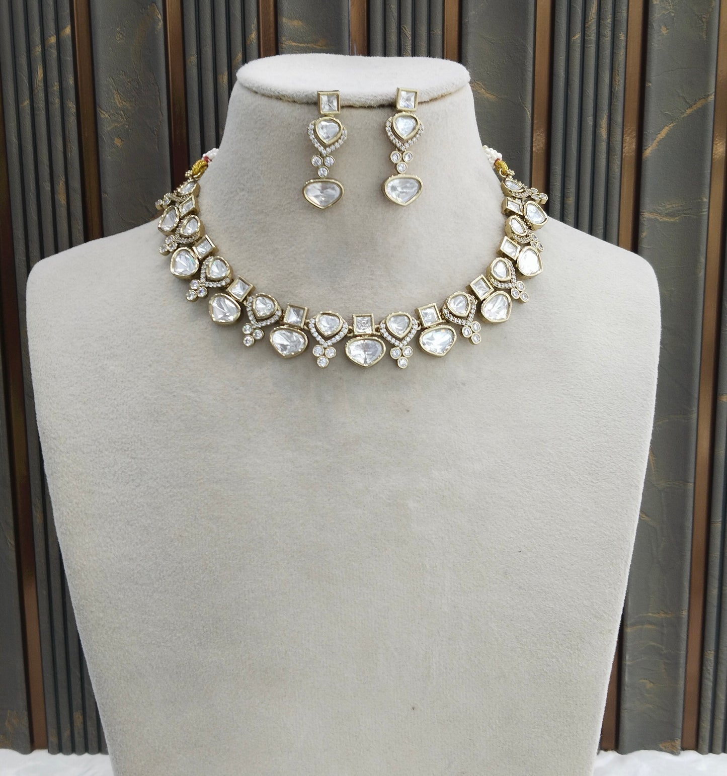 Antique Kundan Necklace Indian Jewelry Juna Set
