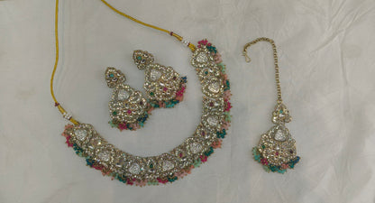 Antique Gold Multicolor Necklace Asami Jewellery Sets