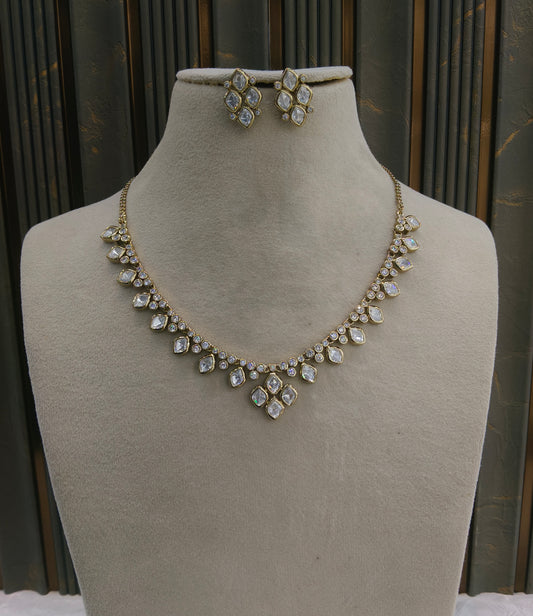 Antique Kundan Necklace Indian Jewelry Pumi Set