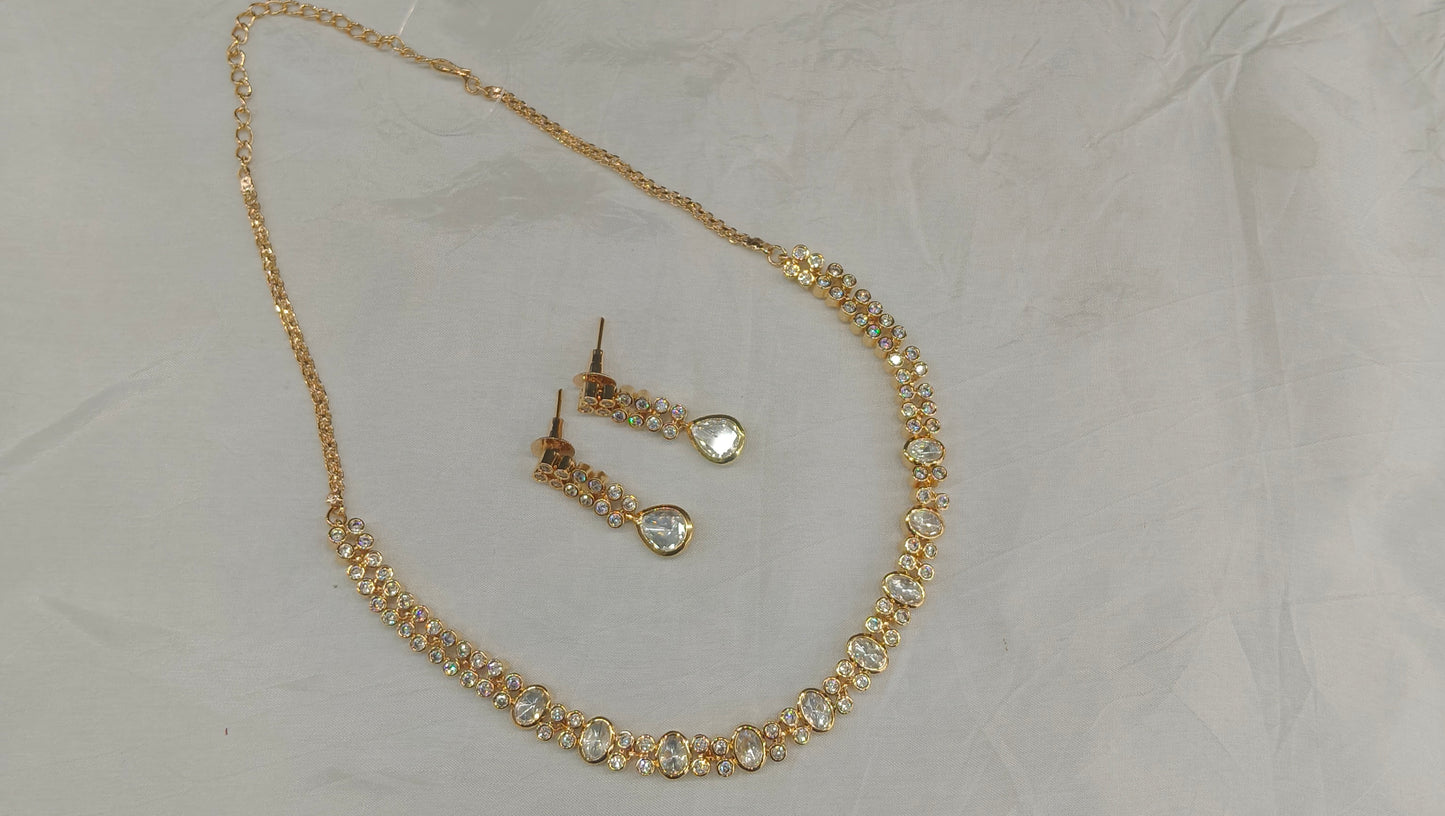Gold Kundan Necklace Indian Jewelry Eiko Set