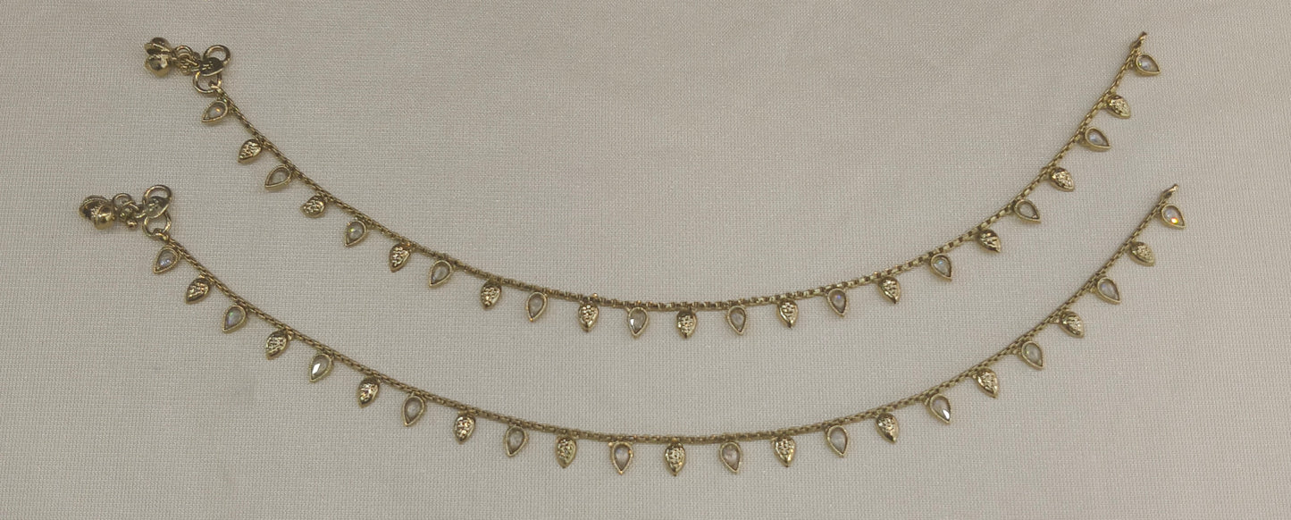 Antique Gold Anklet Noa Jhanjar Payal Indian Jewellery