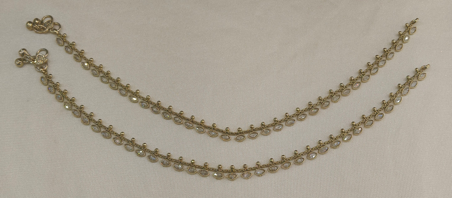Antique Gold Anklet Noa Jhanjar Payal Indian Jewellery