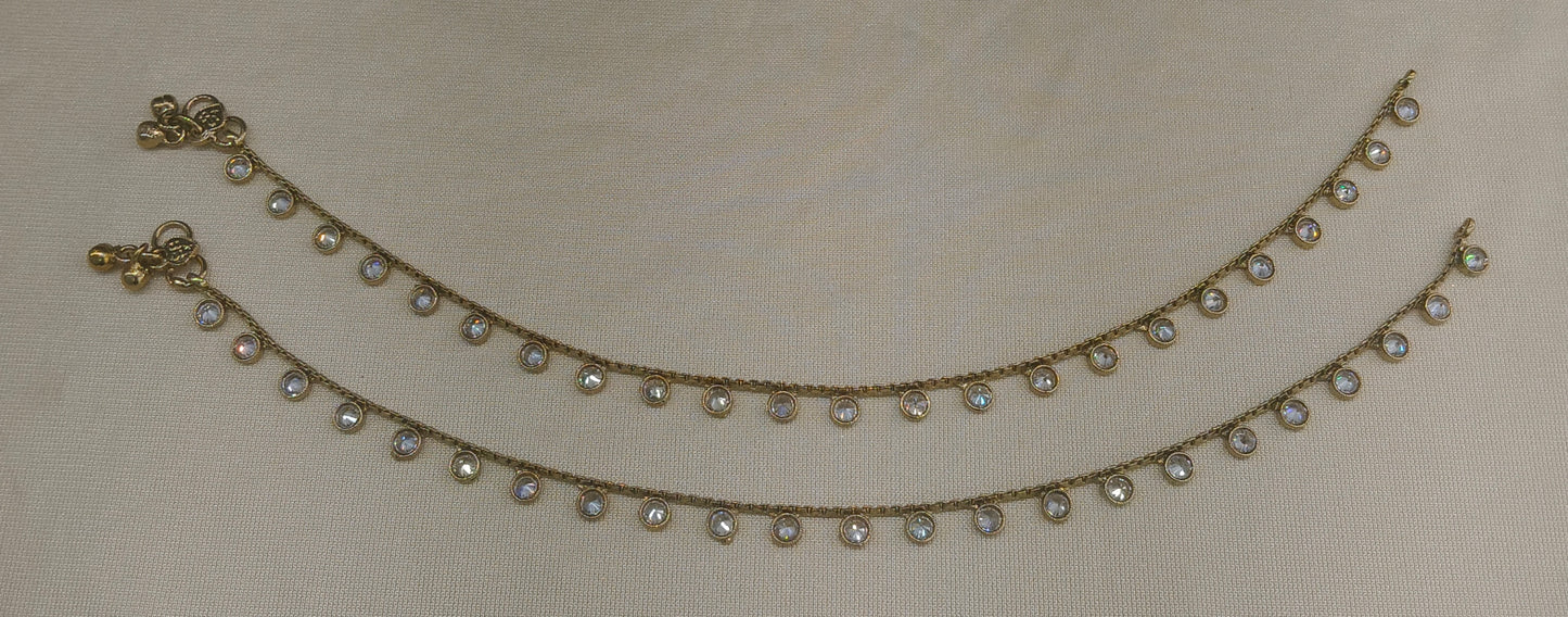 Antique Gold Anklet Noa Jhanjar Payal Indian Jewellery