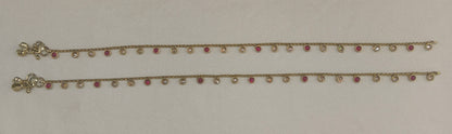 Antique Gold Ruby Anklet Amy Jhanjar Payal Indian Jewellery