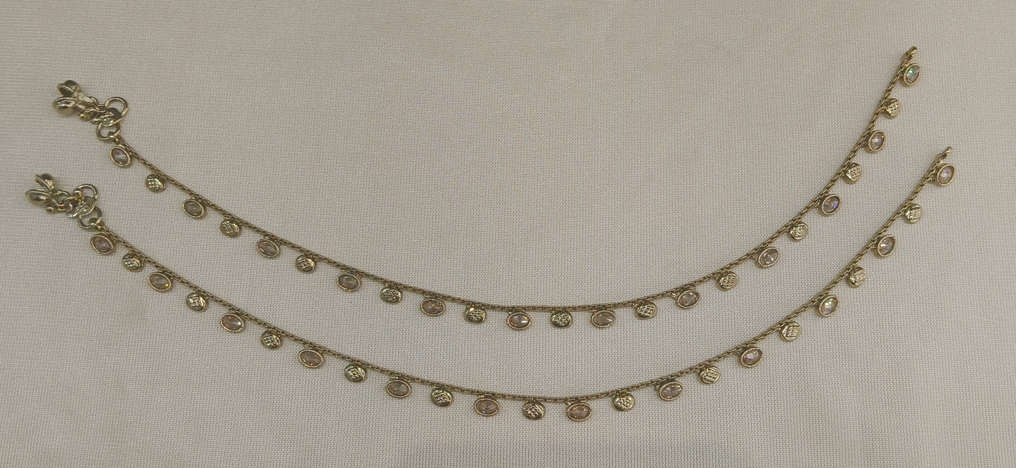 Antique Gold Anklet Amy Jhanjar Payal Indian Jewellery