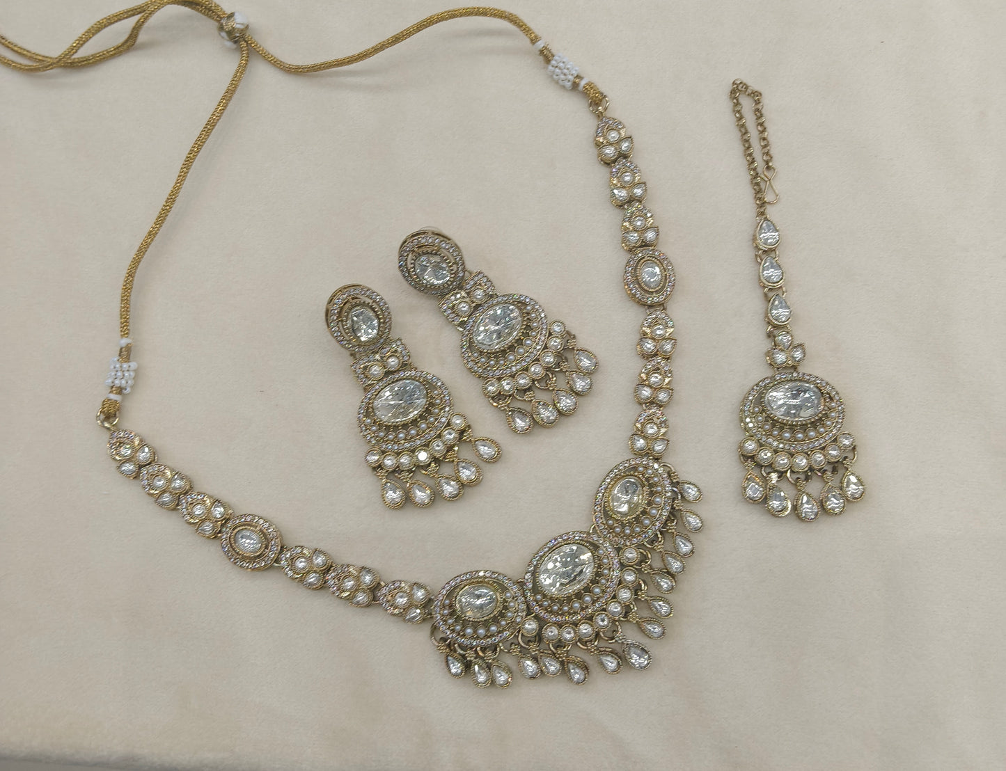 Antique Moissanite kundan necklace Indian Jewellery Lara Wedding Sets