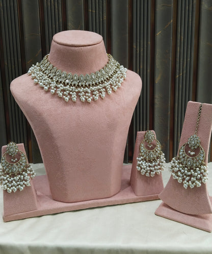 Antique Moissanite kundan necklace Indian Jewellery Muna Wedding Sets