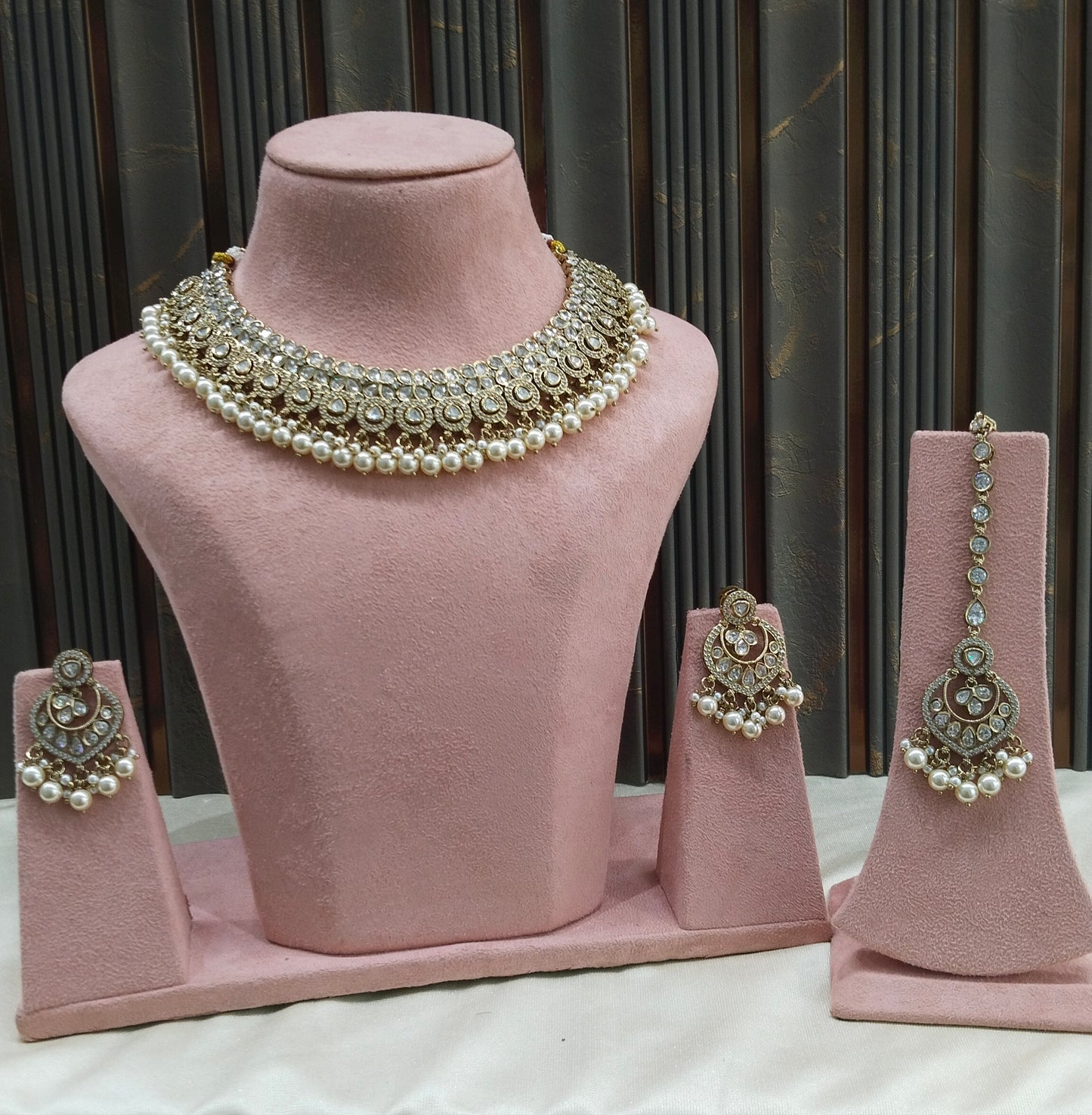 Antique Moissanite kundan necklace Indian Jewellery Miral Wedding Sets