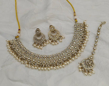 Antique Moissanite kundan necklace Indian Jewellery Miral Wedding Sets