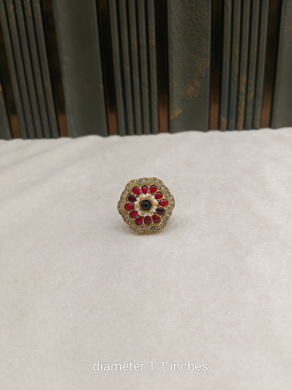 Kundan Adjustable Malati Indian Finger Rings