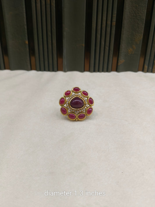 Kundan Adjustable Reeba Indian Finger Rings