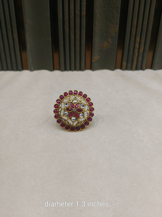 Kundan Adjustable Meher Indian Finger Rings