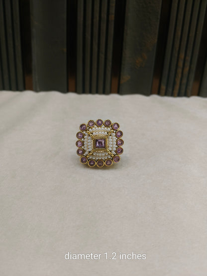 Kundan Adjustable Nigar Indian Finger Rings
