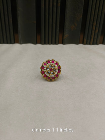 Kundan Adjustable Yasim Indian Finger Rings