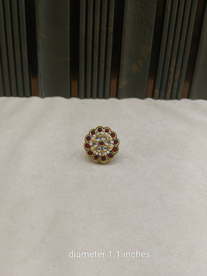 Kundan Adjustable Yasim Indian Finger Rings
