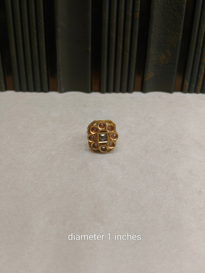 Gold Cocktail Sayura Indian Finger Rings