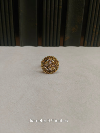 Gold Cocktail Misha Indian Finger Rings