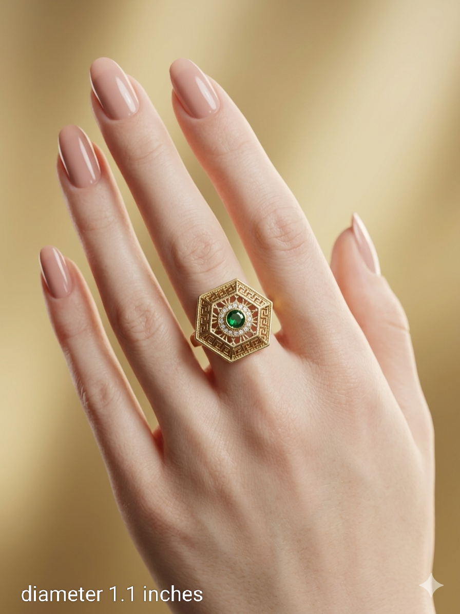 Gold Cocktail Bishou Indian Finger Rings