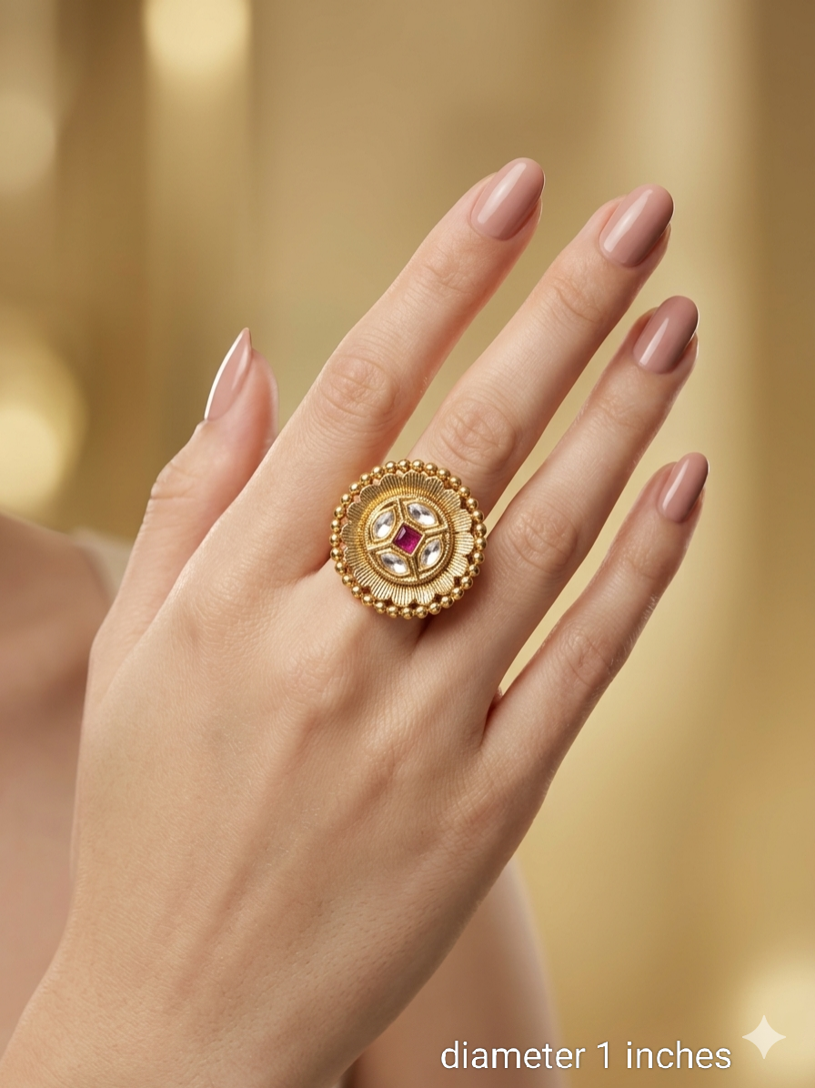 Gold Cocktail Miko Indian Finger Rings