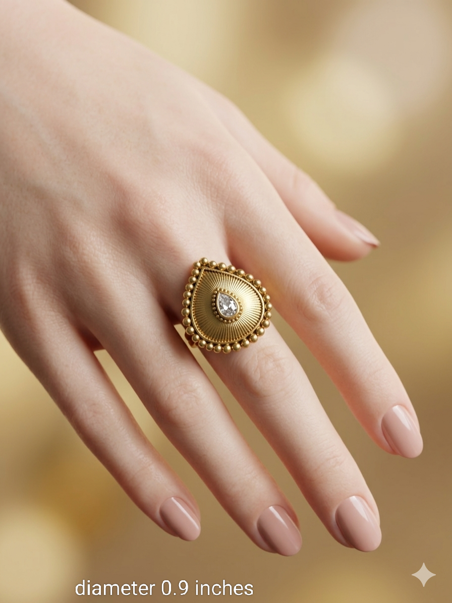 Gold Cocktail Izumi Indian Finger Rings