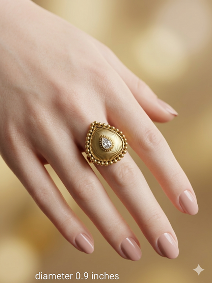 Gold Cocktail Izumi Indian Finger Rings