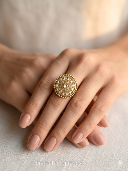 Gold Cocktail Megumi Indian Finger Rings