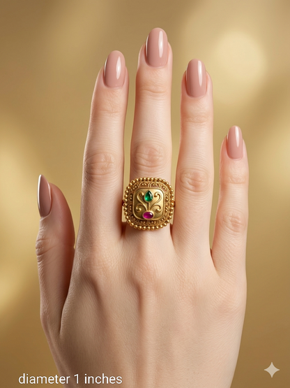 Gold Cocktail Misaki Indian Finger Rings