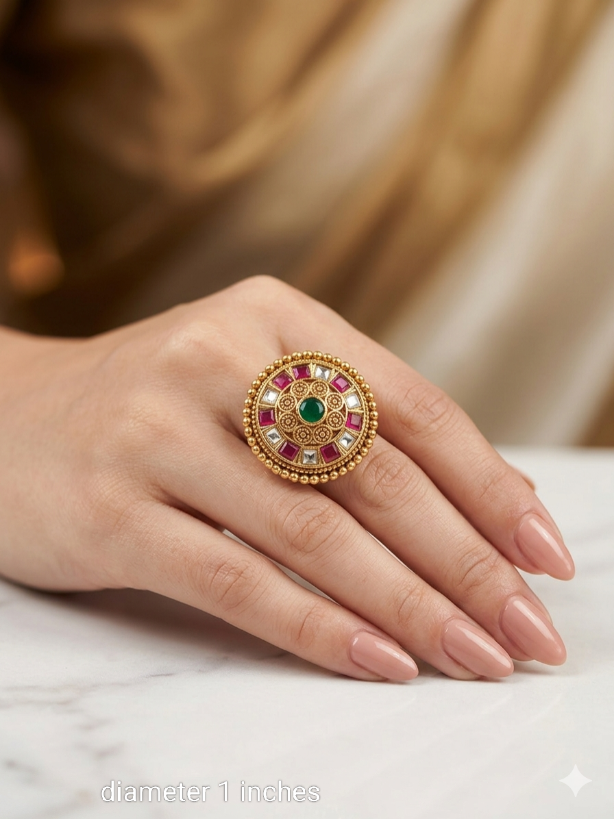 Gold Cocktail Megumi Indian Finger Rings