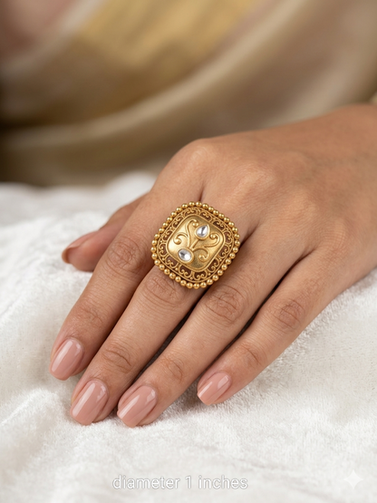 Gold Cocktail Misaki Indian Finger Rings