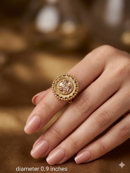 Gold Cocktail Miko Indian Finger Rings